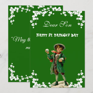 Vintage Happy St. Patrick's Day Son, Grandson Cute Holiday Card