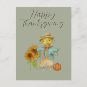 Vintage happy thanksgiving Holiday Postcard