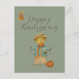 Vintage happy thanksgiving Holiday Postcard