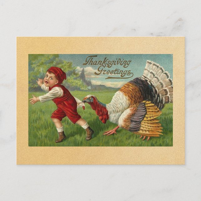 Vintage Happy Thanksgiving Postcard (Front)