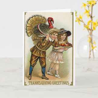 vintage happy thanksgiving watercolor card