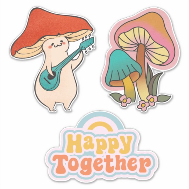 Vintage Happy together l Mushroom playing gitarr (Front)