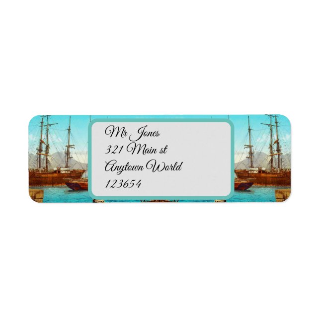 Vintage harbour Italy 1800s (Front)