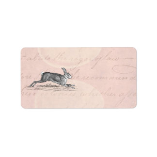 Vintage Hare Bunny Rabbit Illustration - Rabbits Label