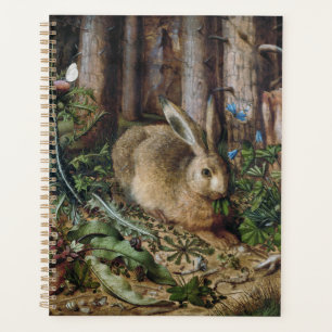 Vintage Hare Woodland Nature Dark Cottagecore Planner