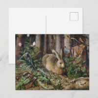 Vintage Hare Woodland Nature Dark Cottagecore
