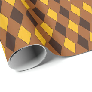 Vintage Harlequin Birthday Diamond Pattern Wrapping Paper