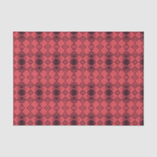Vintage Harlequin Diamond Red Black Pattern Tissue Paper