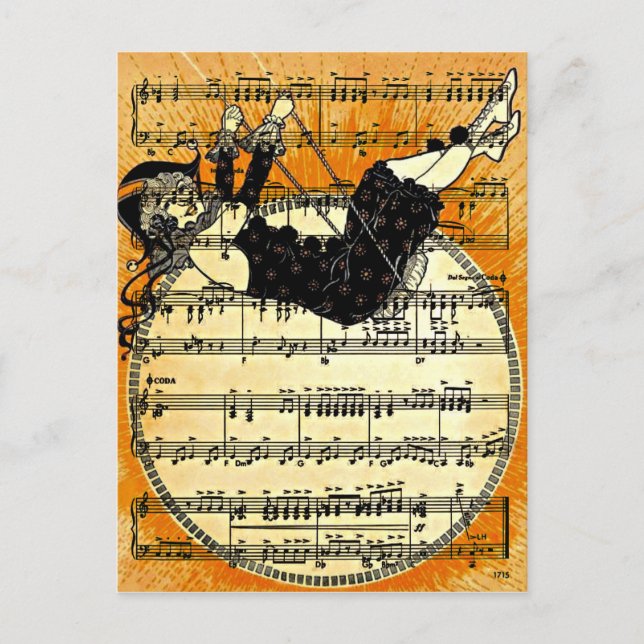 Vintage Harlequin Girl Postcard (Front)