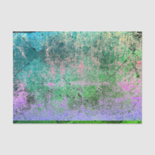 Vintage Harlequin Green Purple Grunge Texture Tissue Paper