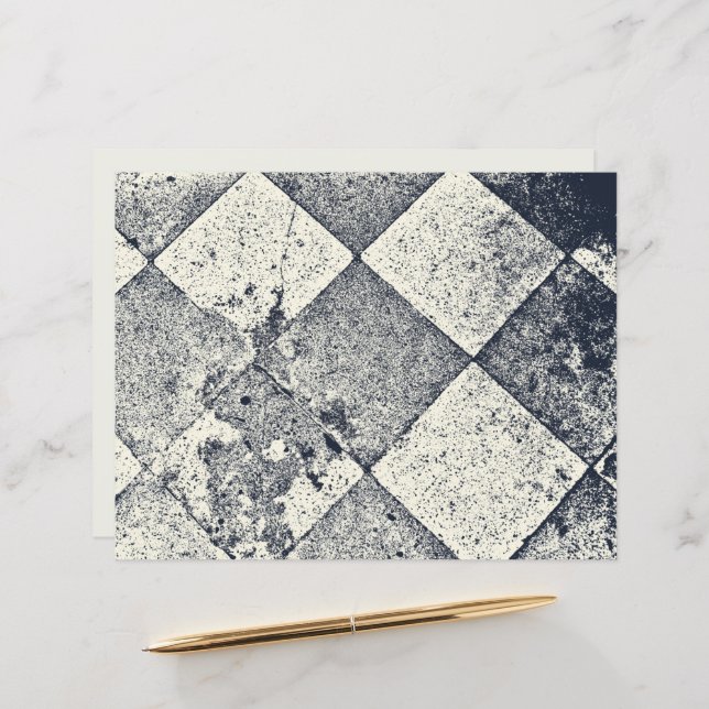 Vintage Harlequin Inspired Black And White Texture (Front/Back In Situ)