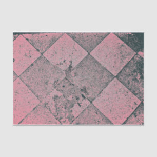 Vintage Harlequin Inspired Pink Black Texture Tissue Paper