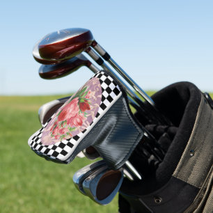 Vintage Harlequin Pink Roses  Golf Head Cover