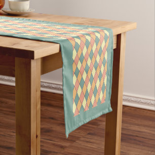 Vintage Harlequine Diagonal in Pastels Monogram Short Table Runner