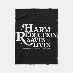 Vintage Harm Reduction Saves Lives Recovery Awaren Fleece Blanket