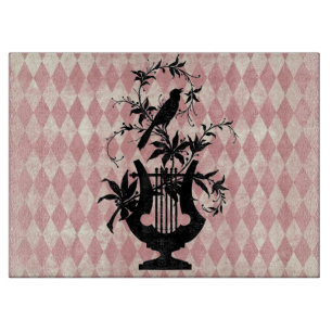 Vintage Harp & Bird Cutting Board