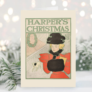 Vintage Harper’s Christmas 1896 Holiday Card