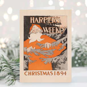 Vintage Harper’s Weekly Christmas 1894 Holiday Card
