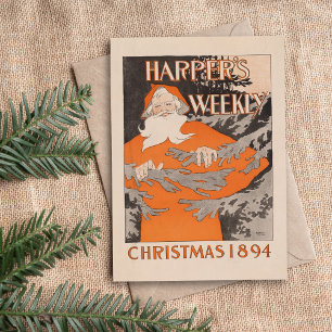 Vintage Harper’s Weekly Christmas 1894 Holiday Card