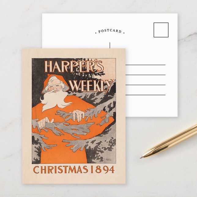 Vintage Harper’s Weekly Christmas 1894 Postcard (Creator Uploaded)