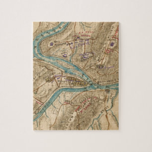 Vintage Harpers Ferry Civil War Map (1862) Jigsaw Puzzle