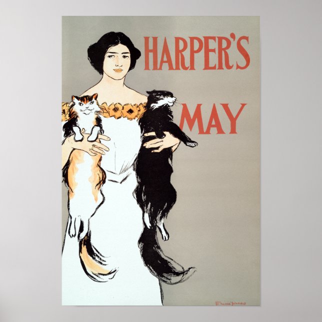 Vintage Harper's May Cats by Edward Penfield Poster (Front)