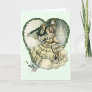 Vintage Harrison Fisher, Christmas Bride and Groom Holiday Card