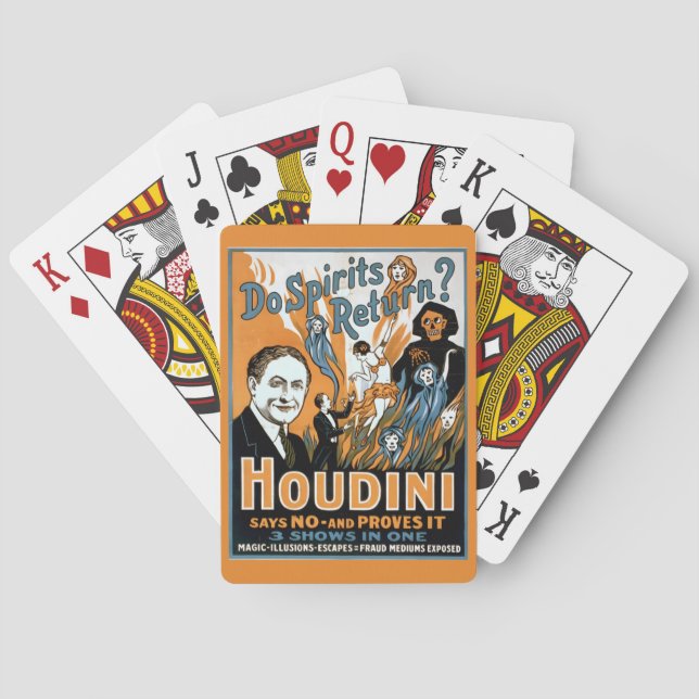 Vintage Harry Houdini Advertising Playing Cards (Back)