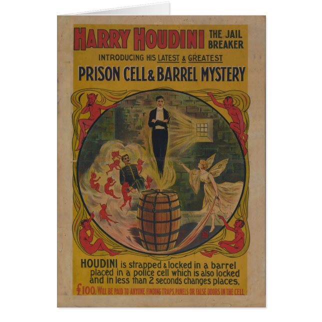 Vintage Harry Houdini Poster (Front)