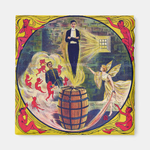 Vintage Harry Houdini Prison Cell & Barrel Mystery Magnet