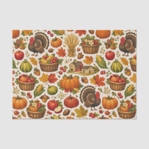 Vintage Harvest Farmhouse Thanksgiving Tissue Paper
