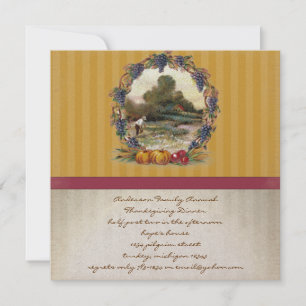 Vintage Harvest Thanksgiving Dinner Invitations