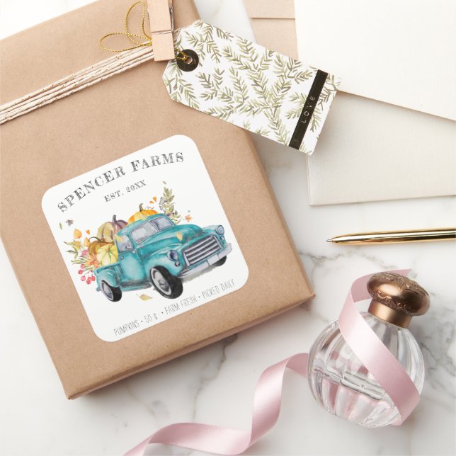 Vintage Harvest Truck | Thanksgiving Sticker (Gifting)