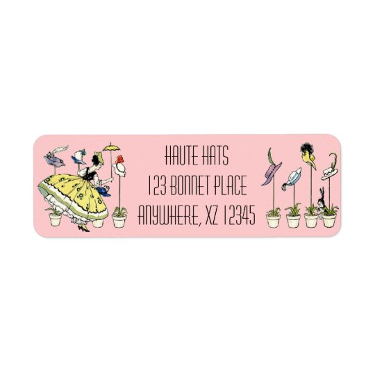 Vintage Hat Shopper Return Address Label