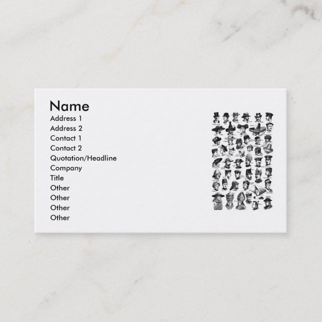 Vintage Hats Business Card (Front)