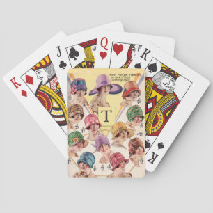 Vintage Hats Custom Monogram playing cards