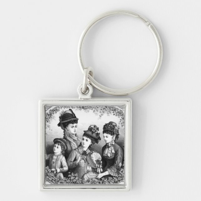 Vintage Hats Key Ring (Front)