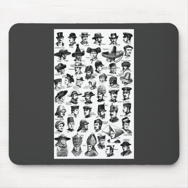 Vintage Hats Mouse Mat (Front)