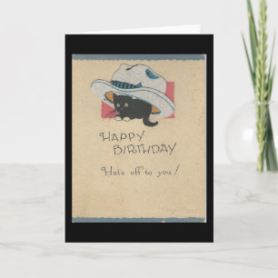 Vintage "Hat's Off To You" Birthday Card