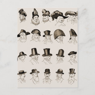 Vintage Hats Postcard