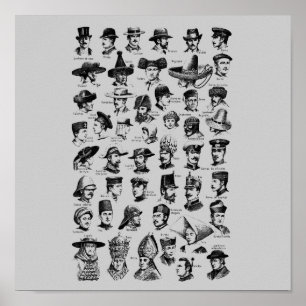 Vintage Hats Poster