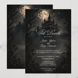 Vintage Haunted Castle Gothic wedding Invitation