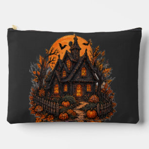 Vintage Haunted Cottage Gothic Halloween Moonlight Accessory Pouch