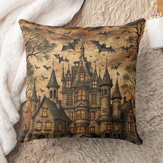 Vintage Haunted House (2) Cushion (Blanket)