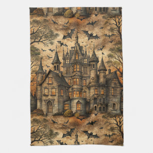Vintage Haunted House (2) Tea Towel