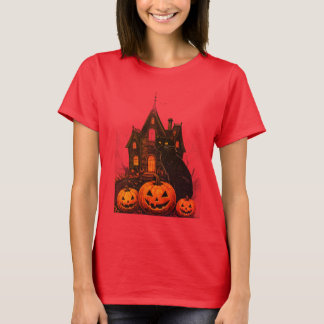 Vintage Haunted House Halloween Night T-Shirt