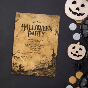 Vintage Haunted House Halloween Party Invitation