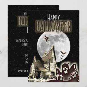 Vintage Haunted House Halloween Party Invitation