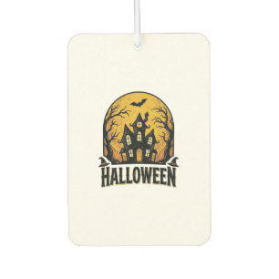Vintage Haunted House Halloween Shirt Design_1 Car Air Freshener