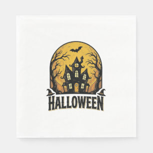 Vintage Haunted House Halloween Shirt Design_1 Napkin